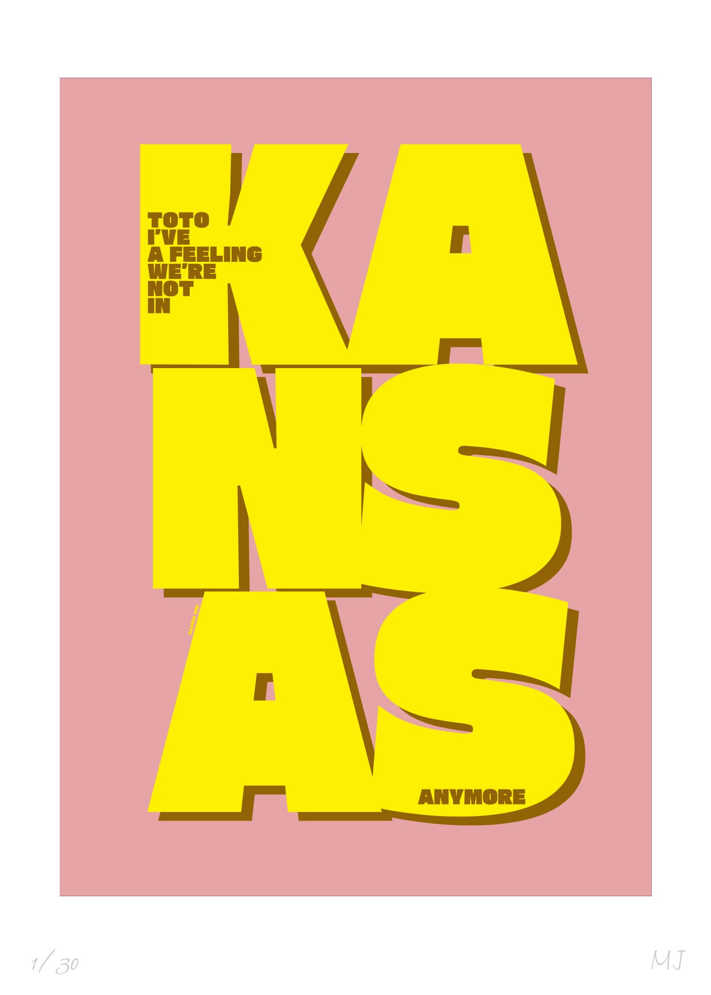 TOTO I'VE A FEELING WE'RE NOT IN KANSAS Limited Edition Print